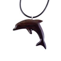Wooden Dolphin Pendant, Hand Carved Dolphin Necklace, Sea Animal Necklace, Nautical Wood Jewelry for Men or Women