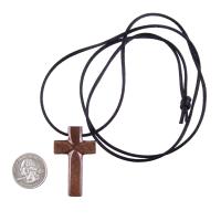 Wooden Cross Necklace, Hand Carved Cross Pendant, Mens Christian Wood Jewelry, One of a Kind Gift for Him