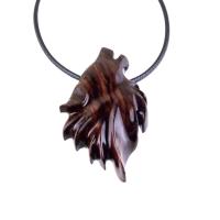Carved Wolf Pendant, Wooden Wolf Necklace, Spirit Animal Totem, Handmade Wood Jewelry for Men or Women, One of a Kind Gift