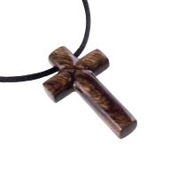 Wood Cross Necklace, Hand Carved Wooden Cross Pendant, Christian Jewelry for Men, One of a Kind Gift for Him