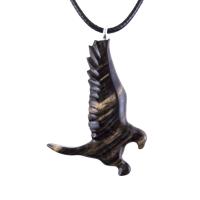 Hawk Necklace, Hand Carved Wooden Hawk Pendant for Men or Women, Wood Falcon Pendant, Totem Bird Jewelry