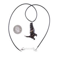 Hawk Necklace, Hand Carved Wooden Hawk Pendant for Men or Women, Wood Falcon Pendant, Totem Bird Jewelry