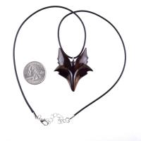 Hand Carved Wooden Fox Pendant, Celtic Fox Necklace for Men or Women, Totem Spirit Animal, Woodland Jewelry Gift for Her or Him