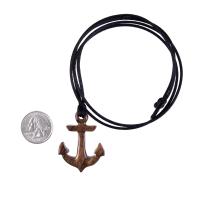 Hand Carved Anchor Necklace, Wooden Anchor Pendant, Mens Wood Necklace, Handmade Nautical Jewelry, Gift for Him