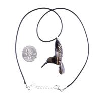 Hummingbird Necklace, Wooden Hummingbird Pendant, Hand Carved Wood Bird Jewelry, One of a Kind Handmade Gift for Her