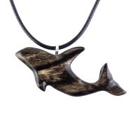 Hand Carved Orca Pendant, Wooden Killer Whale Necklace for Men or Women, Sea Animal, Nautical Beach Wood Jewelry