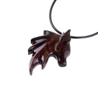 Hand Carved Fox Necklace, Wooden Fox Pendant, Men Women Woodland Jewelry, Totem Spirit Animal