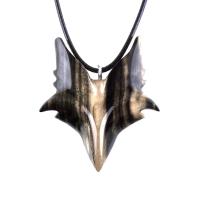 Celtic Fox Necklace, Hand Carved Wooden Fox Pendant for Men or Women, Totem Spirit Animal Gift for Him or Her, Wood Jewelry