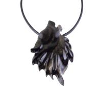 Wolf Necklace, Hand Carved Wooden Wolf Pendant for Men or Women, Spirit Animal Totem Woodland Jewelry