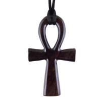 Large Ankh Pendant, Wood Egyptian Ankh Necklace, Wooden Cross Ankh Pendant, Mens African Jewelry, Gift for Him