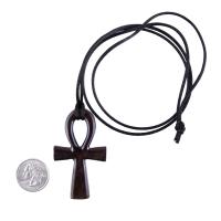Large Ankh Pendant, Wood Egyptian Ankh Necklace, Wooden Cross Ankh Pendant, Mens African Jewelry, Gift for Him