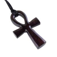 Large Ankh Pendant, Wood Egyptian Ankh Necklace, Wooden Cross Ankh Pendant, Mens African Jewelry, Gift for Him