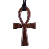 Large Ankh Pendant, Mens Wood Ankh Necklace, Wooden Egyptian Cross Ankh Pendant, African Jewelry
