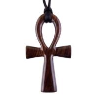 Large Ankh Pendant, Mens Wood Ankh Necklace, Wooden Egyptian Cross Ankh Pendant, African Jewelry