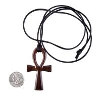 Large Ankh Pendant, Mens Wood Ankh Necklace, Wooden Egyptian Cross Ankh Pendant, African Jewelry