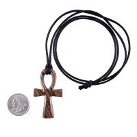 Ankh Necklace, Hand Carved Wooden Ankh Pendant for Men Women, Egyptian Cross Jewelry Gift