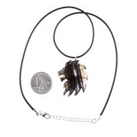 Hand Carved Wooden Lion Head Necklace Pendant, Handmade Leo Spirit Animal Jewelry Gift