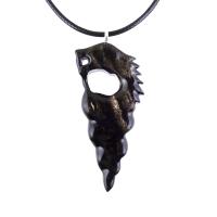 Hand Carved Wooden Nyami Nyami Pendant, Wood African Necklace, Good Luck Amulet