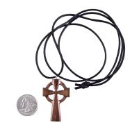 Wooden Celtic Cross Pendant, Wood Celtic Cross Necklace, Hand Carved Irish Christian Jewelry for Men