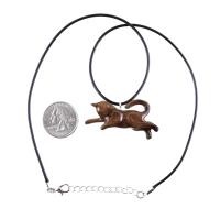Hand Carved Kitten Necklace, Wooden Cat Pendant, Wood Animal Jewelry, Cat Lover Gift
