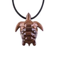 Sea Turtle Necklace, Hand Carved Wooden Turtle Pendant, Mens Nautical Wood Jewelry Gift