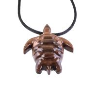 Sea Turtle Necklace, Hand Carved Wooden Turtle Pendant, Mens Nautical Wood Jewelry Gift