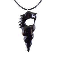 Hand Carved Wooden Nyami Nyami Pendant, Wood African Necklace, Good Luck Amulet