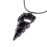 Hand Carved Wooden Nyami Nyami Pendant, Wood African Necklace, Good Luck Amulet