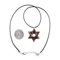Wooden Star of David Pendant, Hand Carved Jewish Star Necklace, Men Women Wood Jewelry