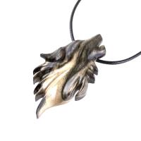 Wolf Necklace, Hand Carved Wooden Wolf Pendant for Men or Women, Spirit Animal Totem Woodland Jewelry
