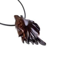 Carved Wolf Pendant, Wooden Wolf Necklace, Spirit Animal Totem, Handmade Wood Jewelry for Men or Women, One of a Kind Gift