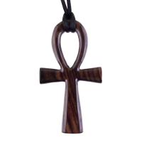 Large Ankh Pendant, Mens Wood Ankh Necklace, Wooden Egyptian Cross Ankh Pendant, African Jewelry