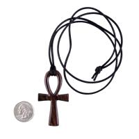 Large Ankh Pendant, Mens Wood Ankh Necklace, Wooden Egyptian Cross Ankh Pendant, African Jewelry
