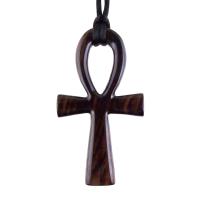 Large Ankh Pendant, Mens Wood Ankh Necklace, Wooden Egyptian Cross Ankh Pendant, African Jewelry