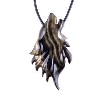 Wolf Necklace, Hand Carved Wooden Wolf Pendant for Men or Women, Spirit Animal Totem Woodland Jewelry