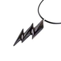 Wooden Lighting Bolt Pendant Necklace, Hand Carved Wood Flash Pendant, Lightning Strike, Thunderbolt Necklace, Storm Chaser Gift