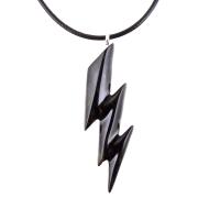 Wooden Lighting Bolt Pendant Necklace, Hand Carved Wood Flash Pendant, Lightning Strike, Thunderbolt Necklace, Storm Chaser Gift