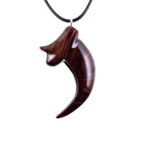 Wooden Bear Claw Pendant, Hand Carved Bear Claw Necklace, Mens Wood Pendant, Tribal Totem Jewelry, One of a Kind Gift for Him