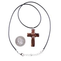 Handmade Wooden Cross Necklace for Men Women, Wood Cross Pendant, Hand Carved Christian Jewelry, One of a Kind Gift for Him Her