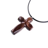 Handmade Wooden Cross Necklace for Men Women, Wood Cross Pendant, Hand Carved Christian Jewelry, One of a Kind Gift for Him Her