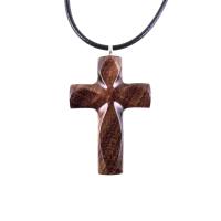 Handmade Wooden Cross Necklace for Men Women, Wood Cross Pendant, Hand Carved Christian Jewelry, One of a Kind Gift for Him Her