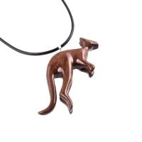 Kangaroo Necklace, Wooden Kangaroo Pendant, Hand Carved Wood Necklace, Totem Spirit Animal Jewelry, Gift for Him Her