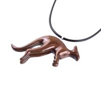 Kangaroo Necklace, Wooden Kangaroo Pendant, Hand Carved Wood Necklace, Totem Spirit Animal Jewelry, Gift for Him Her