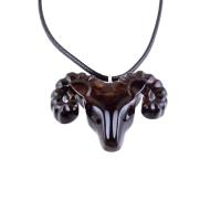 Hand Carved Wooden Ram Pendant Necklace, Handmade Animal Aries Wood Jewelry, One-of-a-kind Gift for Him