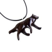 Wooden Wolf Pendant, Hand Carved Wolf Necklace, Totem Spirit Animal Pendant, Woodland Jewelry for Men or Women