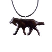 Wooden Wolf Pendant, Hand Carved Wolf Necklace, Totem Spirit Animal Pendant, Woodland Jewelry for Men or Women