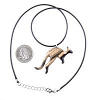 Hand Carved Kangaroo Pendant Necklace - Wooden Totem Spirit Animal Jewelry Gift for Men and Women