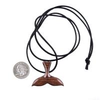 Hand Carved Wooden Orca Whale Tail Pendant, Mens Wood Necklace, Handmade Nautical Jewelry, One of a Kind Gift for Him
