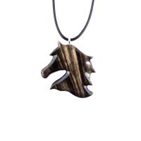 Wooden Horse Necklace, Hand Carved Animal Head Pendant, Country Western Wood Jewelry, Handmade Gift for Him Her