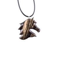 Wooden Horse Necklace, Hand Carved Animal Head Pendant, Country Western Wood Jewelry, Handmade Gift for Him Her